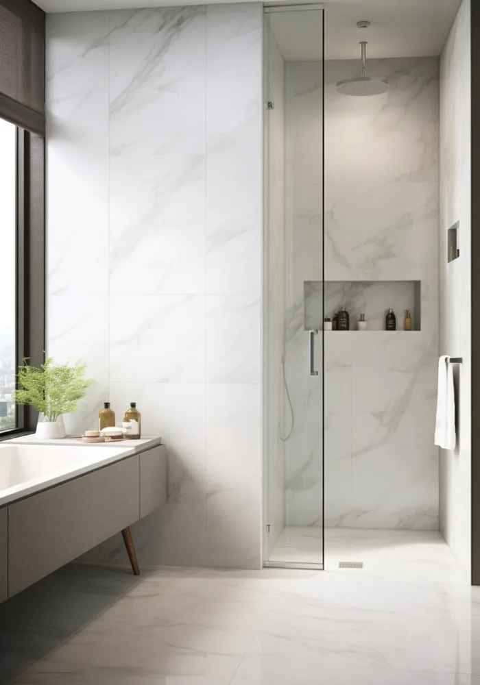Mesada de mármol para baño elegante